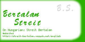 bertalan streit business card